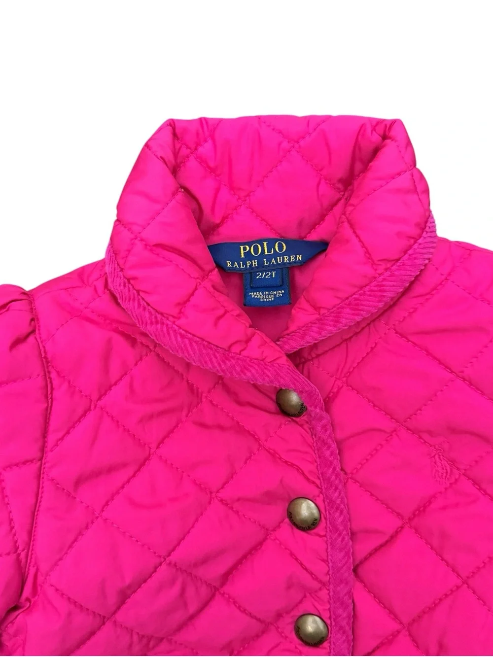 POLO Ralph Lauren Toddler Girls Pink Quilted Coat Jacket Sz 2T